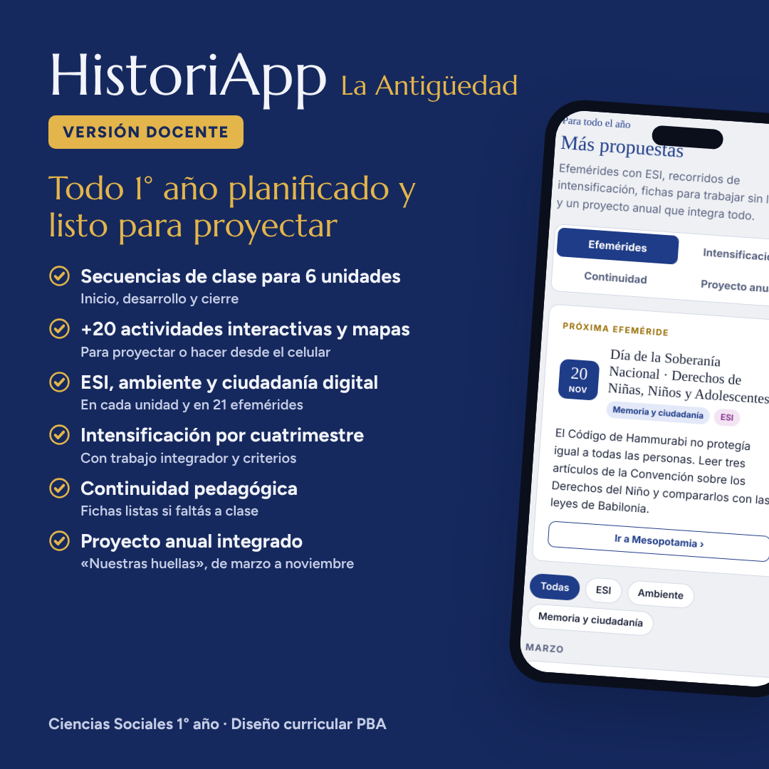 HistoriApp · La Antigüedad — Versión Docente