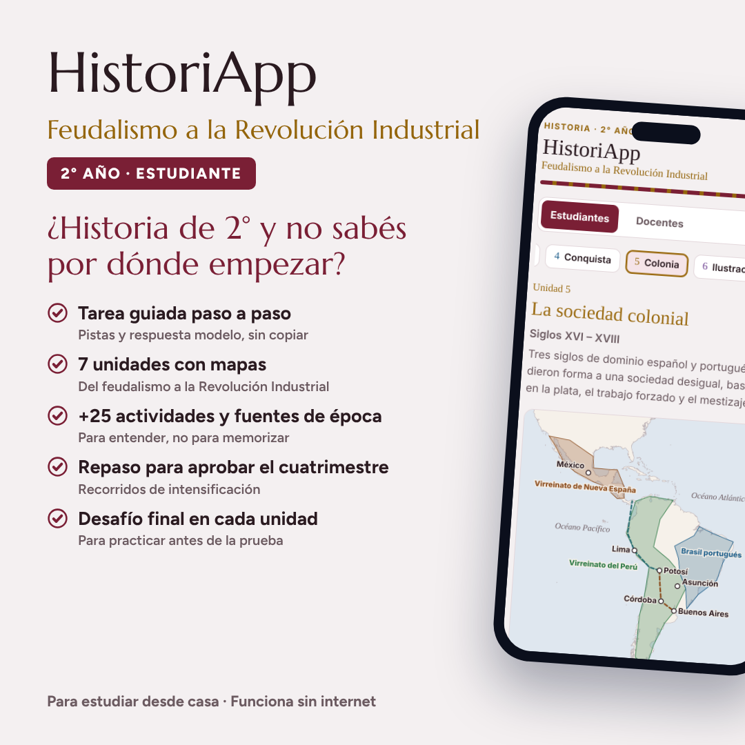 HistoriApp · Feudalismo a la Revolución Industrial — Versión Estudiante