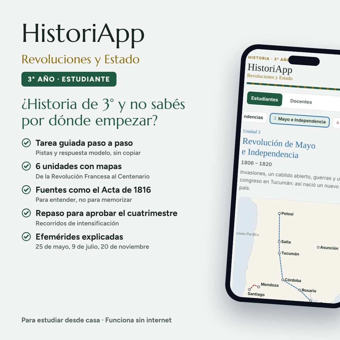 HistoriApp · Revoluciones y Estado — Versión Estudiante